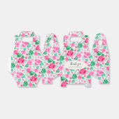 ピンクグリーンバラ花びらフラワーズ庭園の結婚式 フェイバーボックス (折り畳みなし)