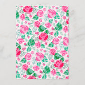 ピンクグリーンバラ花びらフラワーズ庭園の結婚式 メニュー (裏面)