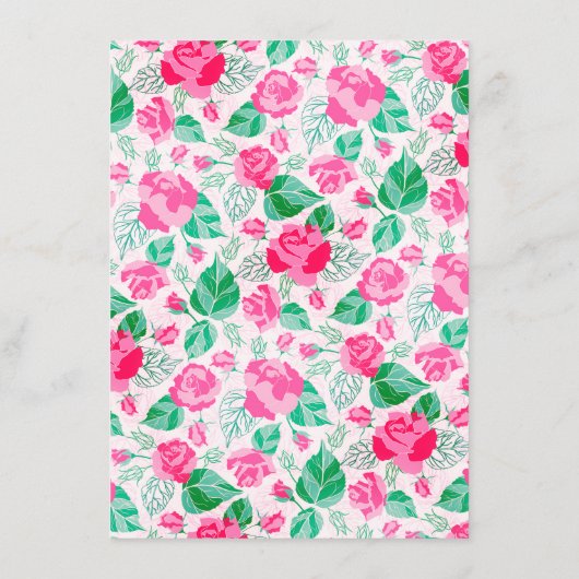 ピンクグリーンバラ花びらフラワーズ庭園の結婚式 メニュー (裏面)