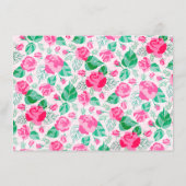 ピンクグリーンバラ花びらフラワーズ庭園の結婚式 メニュー (裏面)