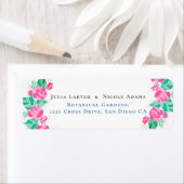 ピンクグリーンバラ花びらフラワーズ庭園の結婚式 ラベル (インサイチュ)