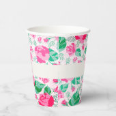 ピンクグリーンバラ花びらフラワーズ庭園の結婚式 紙コップ (右)