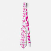 ピンクグリーンパリラブ ネクタイ (正面)