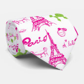 ピンクグリーンパリラブ ネクタイ (ロール)