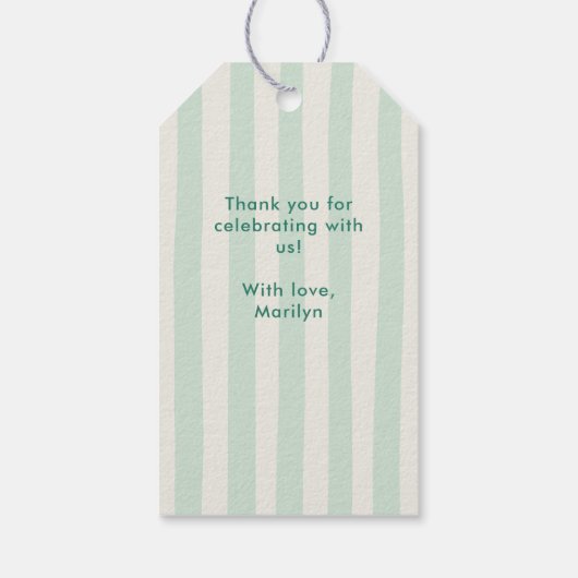 ピンクグリーンピックボール誕生日パーティーありがとう ギフトタグ