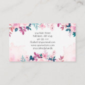 ピンクグリーンフェミニンフローラスモールビジネス 名刺 (裏面)