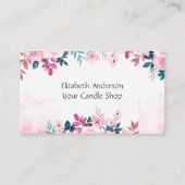 ピンクグリーンフェミニンフローラスモールビジネス 名刺 (正面)