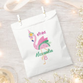 ピンクグリーンフラミンゴ&スイカトロピカル誕生日 フェイバーバッグ (クリップ留めされた状態)