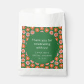 ピンクグリーンフラワーズブライダルシャワーカスタムありがとうございました フェイバーバッグ (正面)