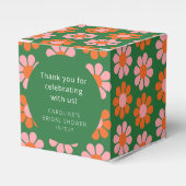 ピンクグリーンフラワーズブライダルシャワーカスタムありがとうございました フェイバーボックス (正面サイド)