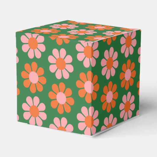 ピンクグリーンフラワーズブライダルシャワーカスタムありがとうございました フェイバーボックス (裏面サイド)