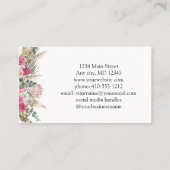 ピンクグリーンフローラフェミニン植物名刺 名刺 (裏面)
