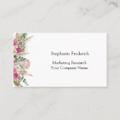 ピンクグリーンフローラフェミニン植物名刺 名刺 (正面)