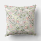 ピンクグリーンフローラフラワーガールパターン装飾用クッション クッション (裏面)