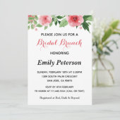 ピンクグリーンフローラブライダルシャワー招待 招待状 (スタンド正面)