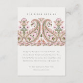ピンクグリーンフローラペイズリーモ結婚チーフ詳細 エンクロージャーカード (正面)