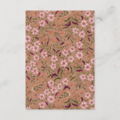 ピンクグリーンフローラペイズリーモ結婚チーフ詳細 エンクロージャーカード (裏面)