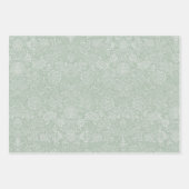 ピンクグリーンフローラヴィンテージペイズリー ラッピングペーパーシート (正面3)