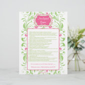 ピンクグリーンフローラ新着ゲームブライダルシャワーゲーム (スタンド正面)