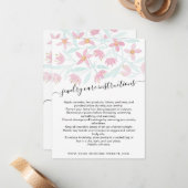 ピンクグリーンフローラ水彩ジュエリー気にカード ノートカード (正面/裏面インサイチュ)