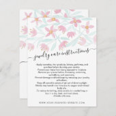 ピンクグリーンフローラ水彩ジュエリー気にカード ノートカード (正面/裏面)