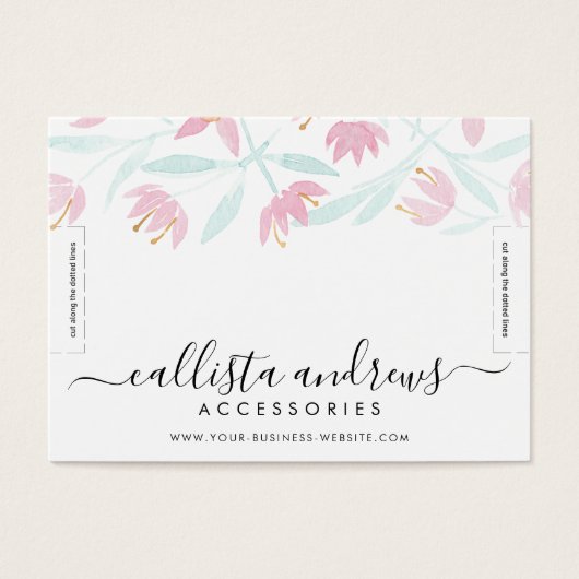 ピンクグリーンフローラ水彩ブレスレットディスプレイ (正面)