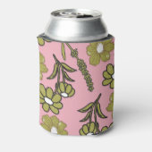 ピンクグリーンフローラ水彩植物飲料 缶クーラー (缶裏面)