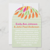 ピンクグリーンフローラ菊結婚式招待状 招待状 (正面)