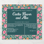 ピンクグリーンフローラ防水浴塩類ラベル スパークリングワインラベル (シングルラベル)