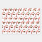 ピンクグリーンブルーヴィンテージブラックサンタクリスマスプレゼント ラッピングペーパーシート (正面)