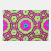 ピンクグリーンブルー抽象芸術 キッチンタオル (横)