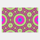 ピンクグリーンブルー抽象芸術 ラッピングペーパーシート (正面3)