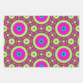 ピンクグリーンブルー抽象芸術 ラッピングペーパーシート (正面2)