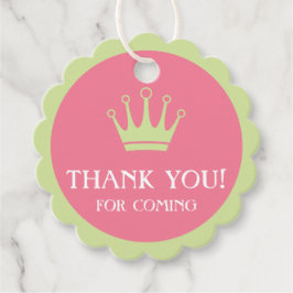 ピンクグリーンベビーシャワーメッセージカード フェイバータグ