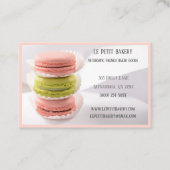 ピンクグリーンベーカリーベーカー生地シェフピンクマカロン 名刺 (正面)