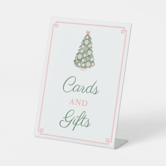 ピンクグリーンホリデーズチノワジェリーカードとギフト 台座サイン (正面)