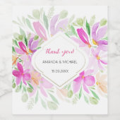 ピンクグリーンボヘミアンフローラ ワインラベル (シングルラベル)