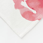 ピンクグリーンボーホウォーター色のフローラ パーソナライズされた フリースブランケット (角)