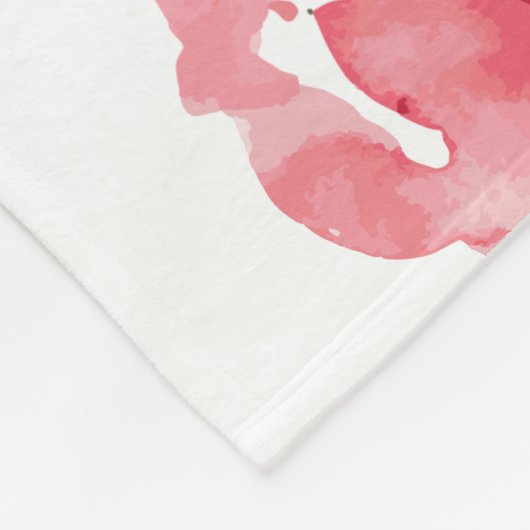 ピンクグリーンボーホウォーター色のフローラ パーソナライズされた フリースブランケット (角)