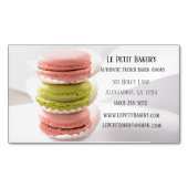 ピンクグリーンマカロンフードペストリーシェフベーカリーベイカー マグネット名刺 (正面)