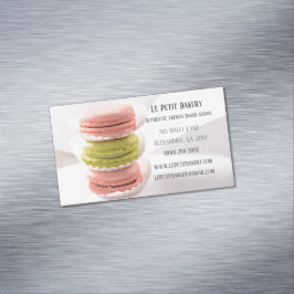 ピンクグリーンマカロンフードペストリーシェフベーカリーベイカー マグネット名刺