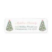 ピンクグリーンマクシマリストクリスマス差出人住所 ラベル (正面)