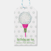 ピンクグリーンマスターズゴルフバースデーパーティー ギフトタグ (正面)