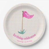 ピンクグリーンマスターズゴルフバースデーパーティー ペーパープレート (正面)