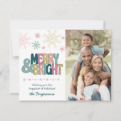 ピンクグリーンメリー金ゴールド&ブライトレトロスワール写真 シーズンカード (正面)
