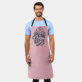 ピンクグリーンモノグラムベーキングクイーンマザーズギフト エプロン (着用した状態)