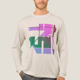 ピンクグリーンラベンダー幾何学模様抽象芸術 トライブレンドＴシャツ