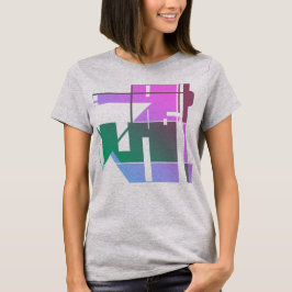 ピンクグリーンラベンダー幾何学模様抽象芸術 Tシャツ