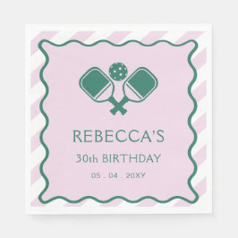 ピンクグリーンレトロピクレボール30歳の誕生日 スタンダードランチョンナプキン