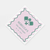 ピンクグリーンレトロピクレボール30歳の誕生日 スタンダードランチョンナプキン (角)